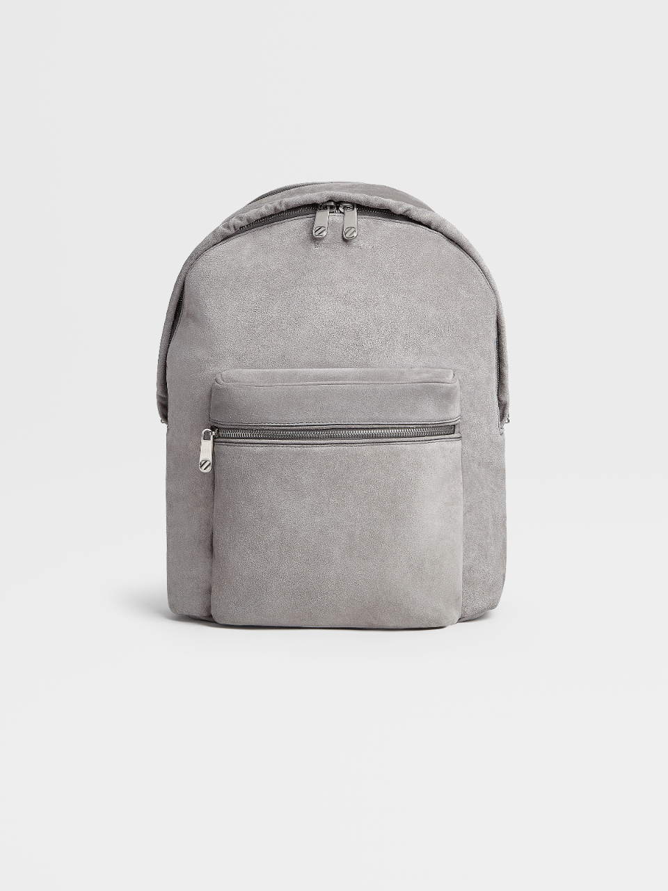 Light Grey Suede Hoodie Backpack